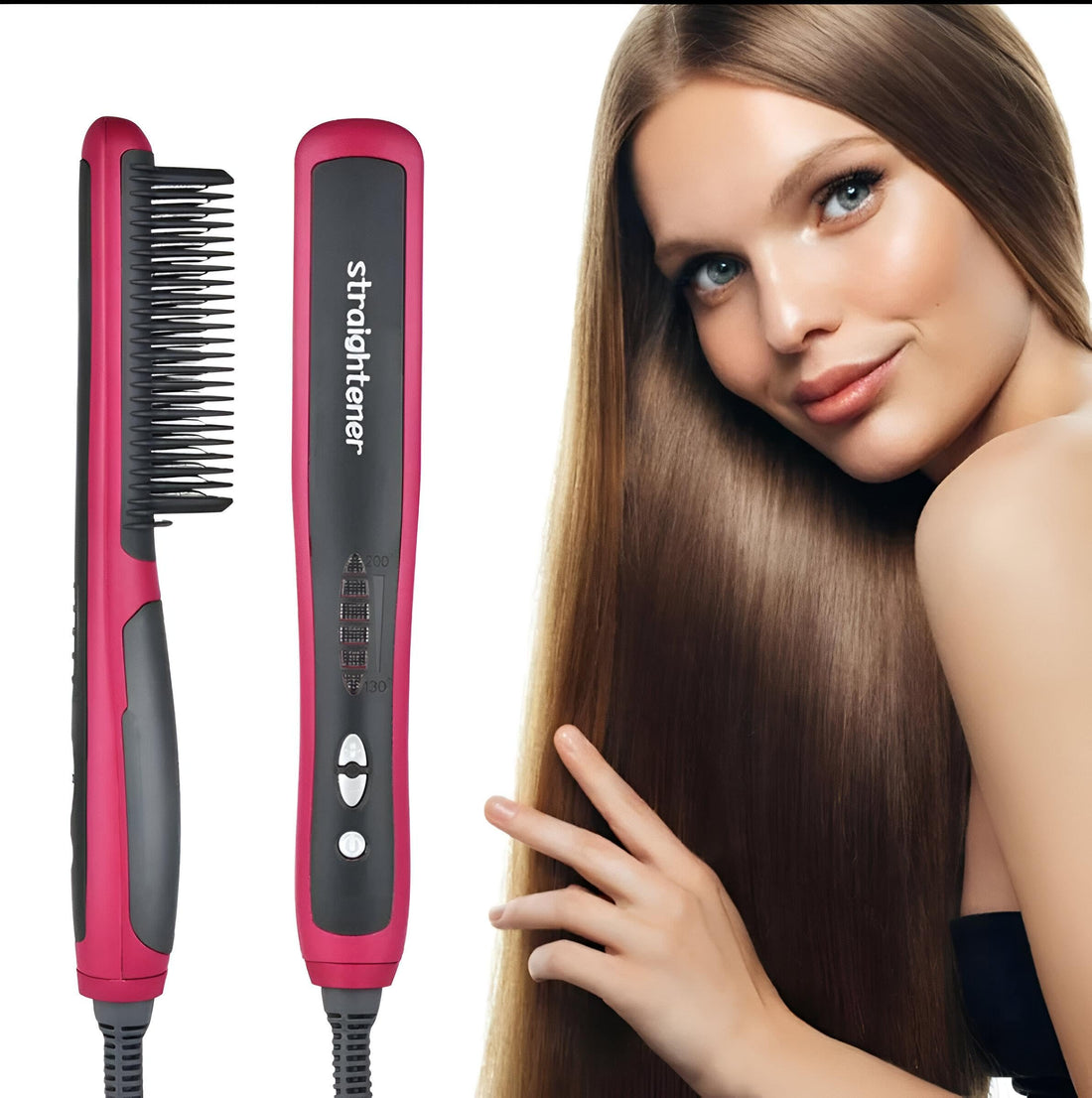 Ceramic Hair Straightener, Multifunctional Iron with 5 Heat Options, Hair Straightener Comb, Quick Hair Styling Tool for Easy Hair Styling and Managing for All Hair Types