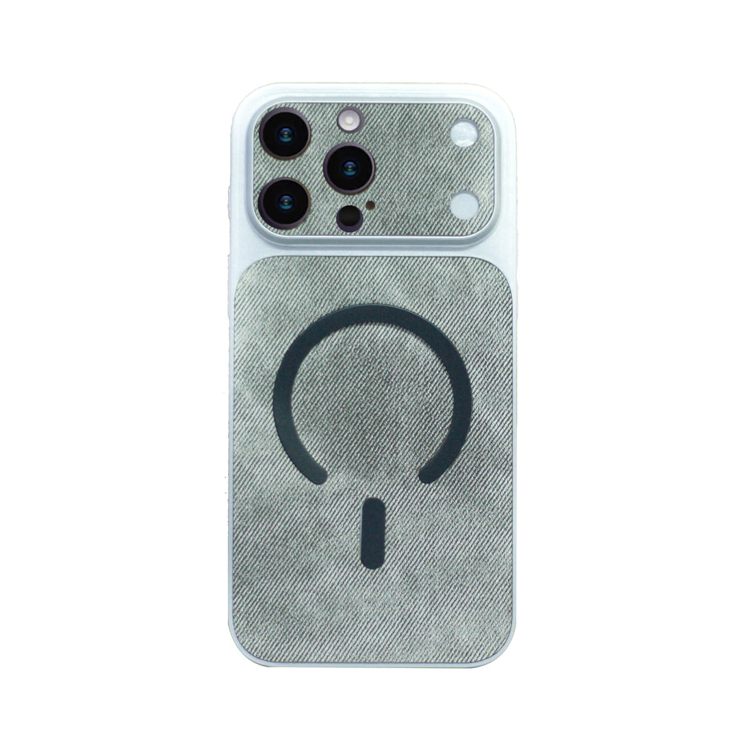 Premium Protective Case That Transforms Your(iPhone 13 Pro Max) Into An iPhone 17 Series With Stylish Design Inspired By Premium Fabric, Flexible With Denim Like Effect And Scratch Resistant. (Gray)