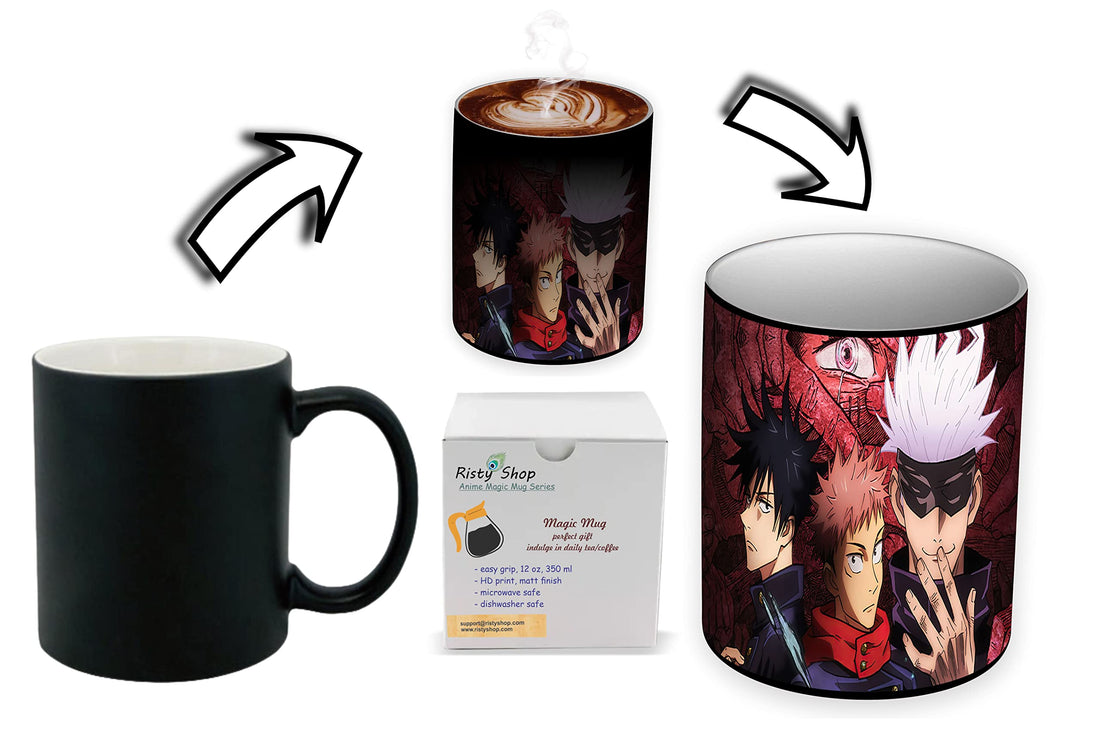Jujutsu Kaisen (Style-108) Gourmet Coffee Magic Mug Superhero Jujutsu Manga Anime Lovers Capacity 350 ml, Dishwasher, Microwave Safe, Must Buy, Birthday Gift.
