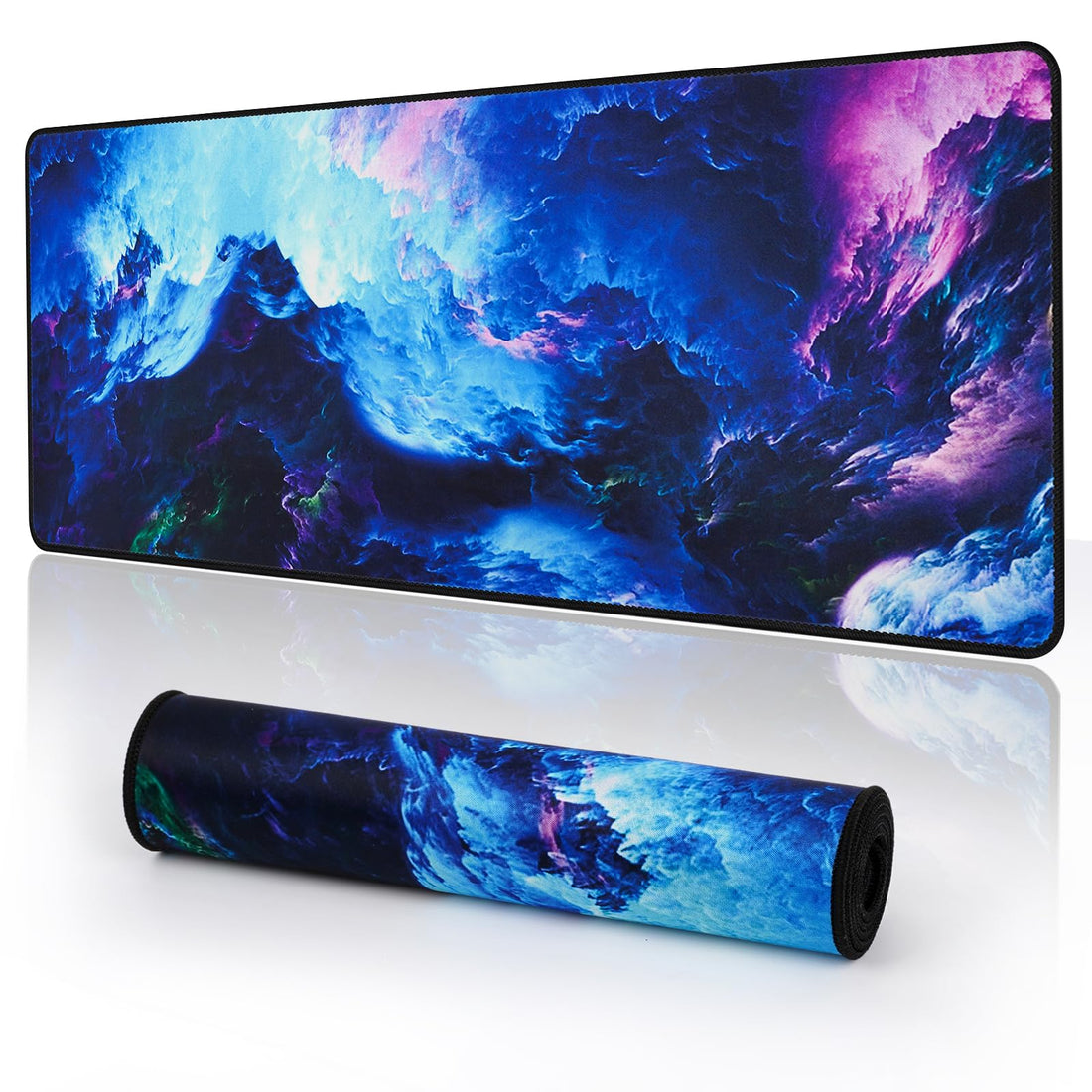 ETZ Gaming Mouse Pad,31.5x11.8×0.12 in with Stitched Edges,Extended Mousepad,Durable Non-Slip Natural Rubber Base,Washable Keyboard Pad,Desk Pad for Gamer,Office & Home (Mouse Pad Y14)