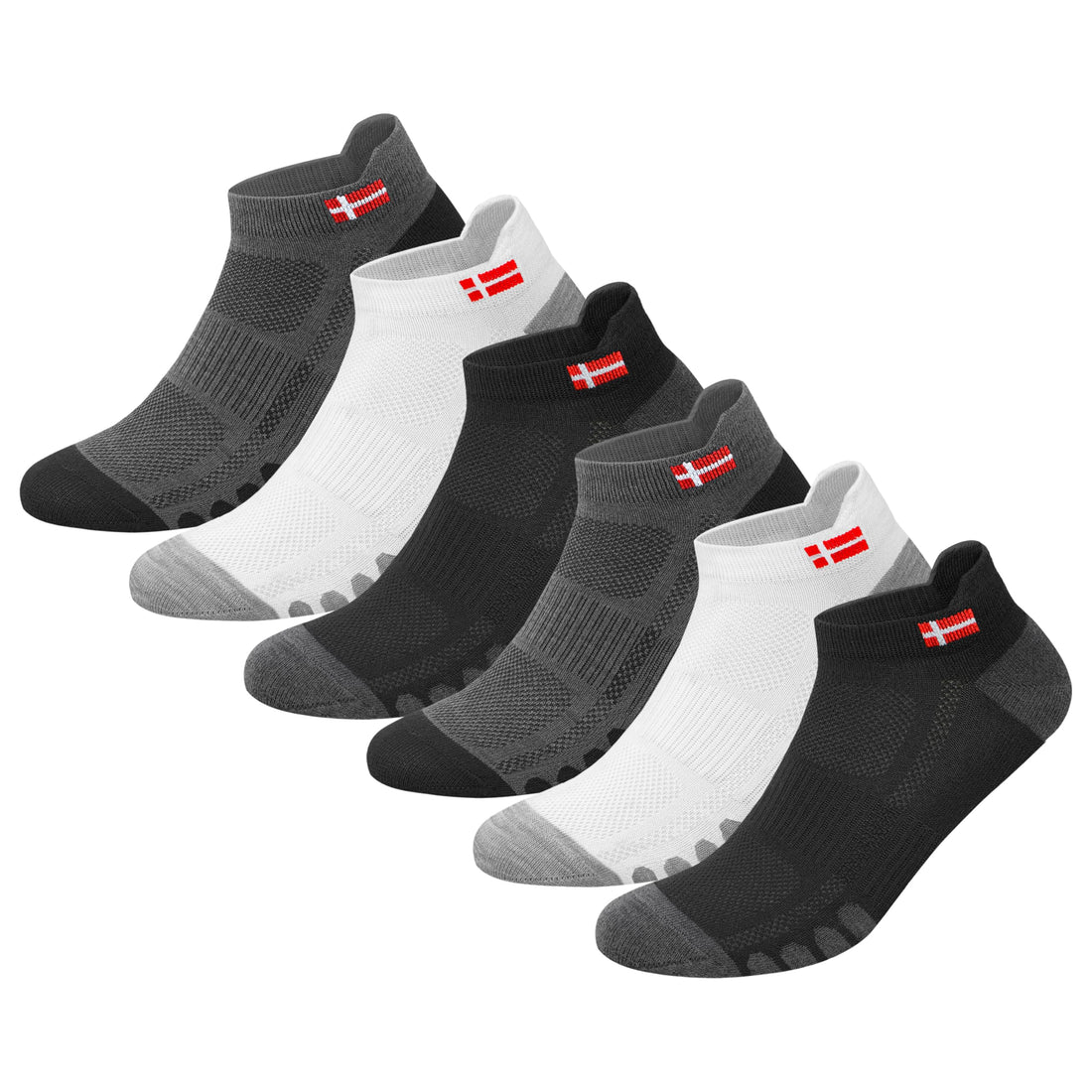 Sports Socks for Men Ankle Length Athletic Running Socks, Pack of 6, One Size