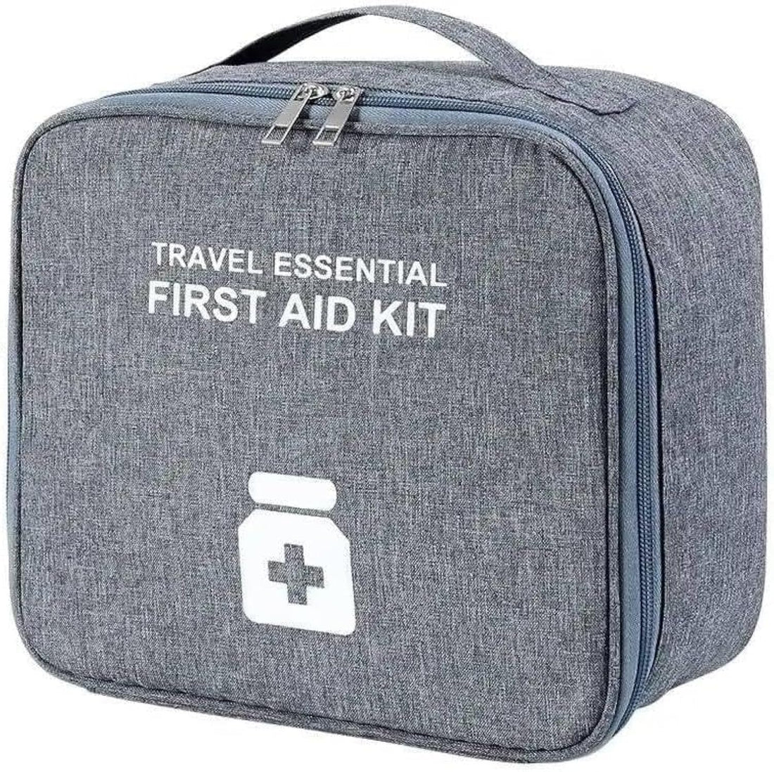 Al-Israa First Aid Kit Waterproof Medicine Organizer Bag with Double Wall and Multiple Pockets for Content Safety, Suitable for Home, Car or Outdoor Use, Get It Now from Al-Israa (Grey)