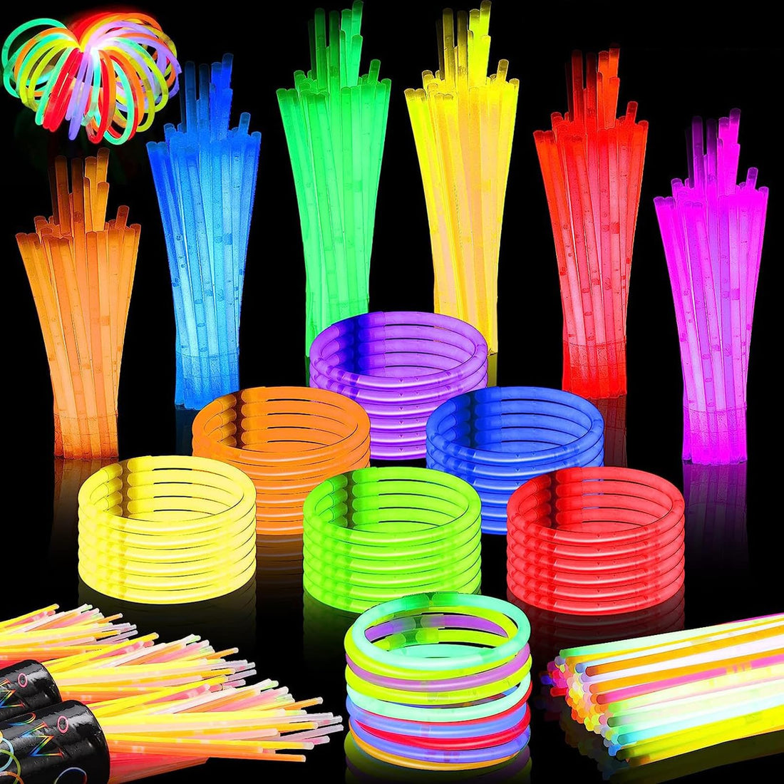 Glow Sticks, Pack of 100 Glow Sticks Party Set for Party Decoration, Glow Sticks Set Glow Sticks, Glow Sticks with 100 Connectors, Glow Sticks for Christmas, Festival, Wedding