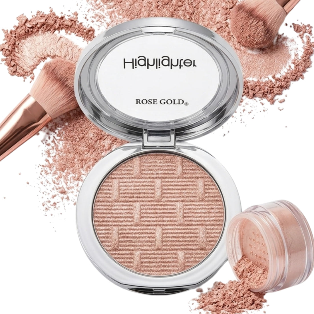 High Glossy Face Highlighter Palette, Luminous Face Illuminator Palette, Natural Glow Finish, Pearl Shimmer Smooth Baked Powder for a Radiant Glow, Lasting Sparkling Highlighter Makeup (04)