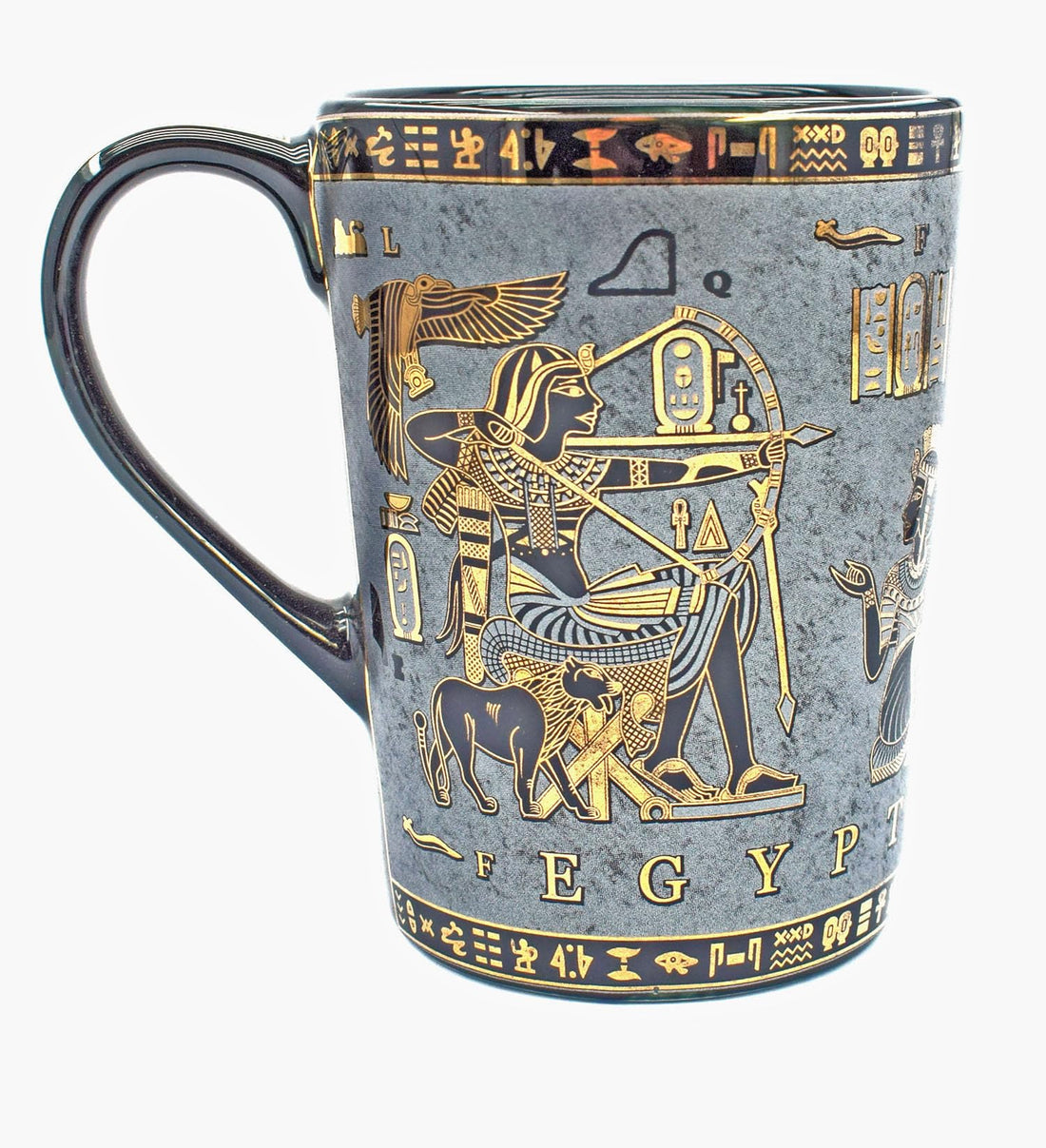 immatgar pharaonic tea mug ancient Egyptian souvenirs gifts for women men from Egypt - mother day gifts (Chariot - Gray - 350 MM)