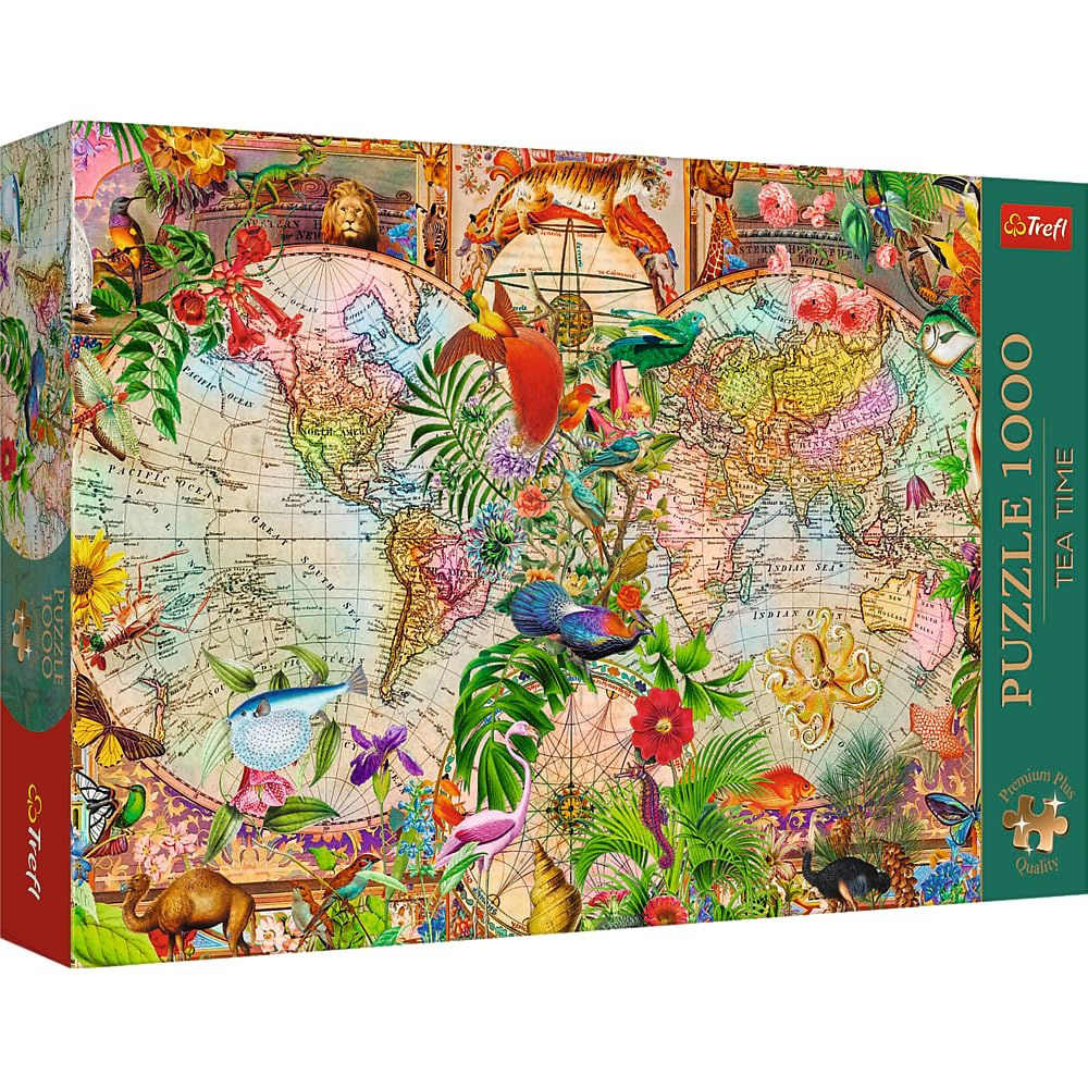 Puzzles - "1000 Premium Plus" - Tea Time: Antique World Map_FSC Mix 70%