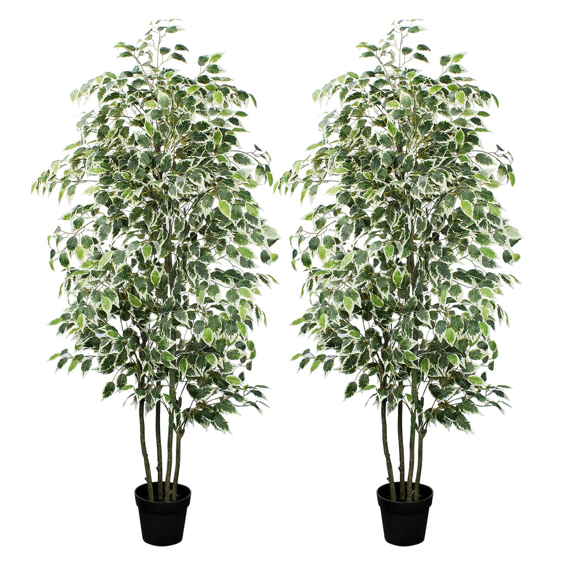 Yepdin Artificial Ficus Tree,6ft Tall Silk Ficus Tree for Home Decor Indoor & Outdoor Fake Plant Suitable for Living Room,R1802PCS