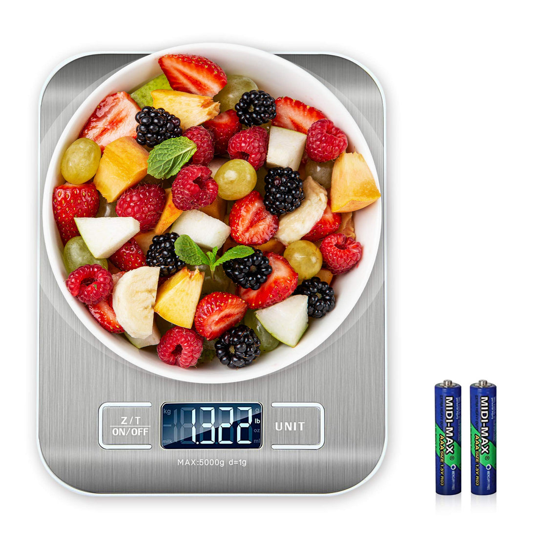 Moss & Stone and Digital Kitchen Scale Food Multifunction Accuracy Digital Scale LCD Display 11 Lb 5 Kg, Food Scales Digital Weight Grams and Oz, Baking Scale, Stainless Steel Small Food Scale