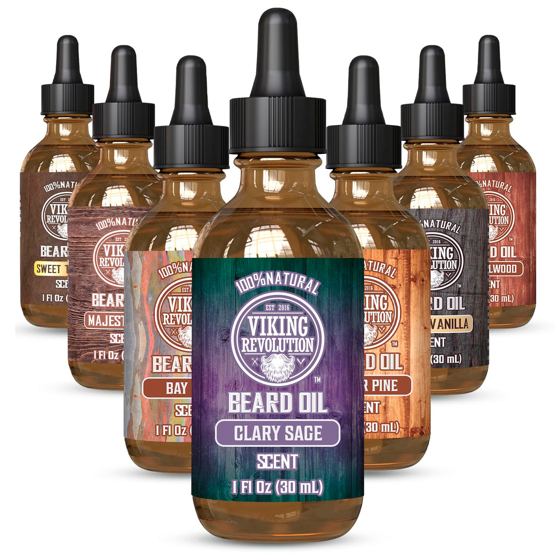 Viking Revolution Beard Conditioner - Natural Scent Clary Sage with Argan & Jojoba Oils - Promotes Beard Growth - Softens & Strengthens Beards & Moustaches (1 Piece)
