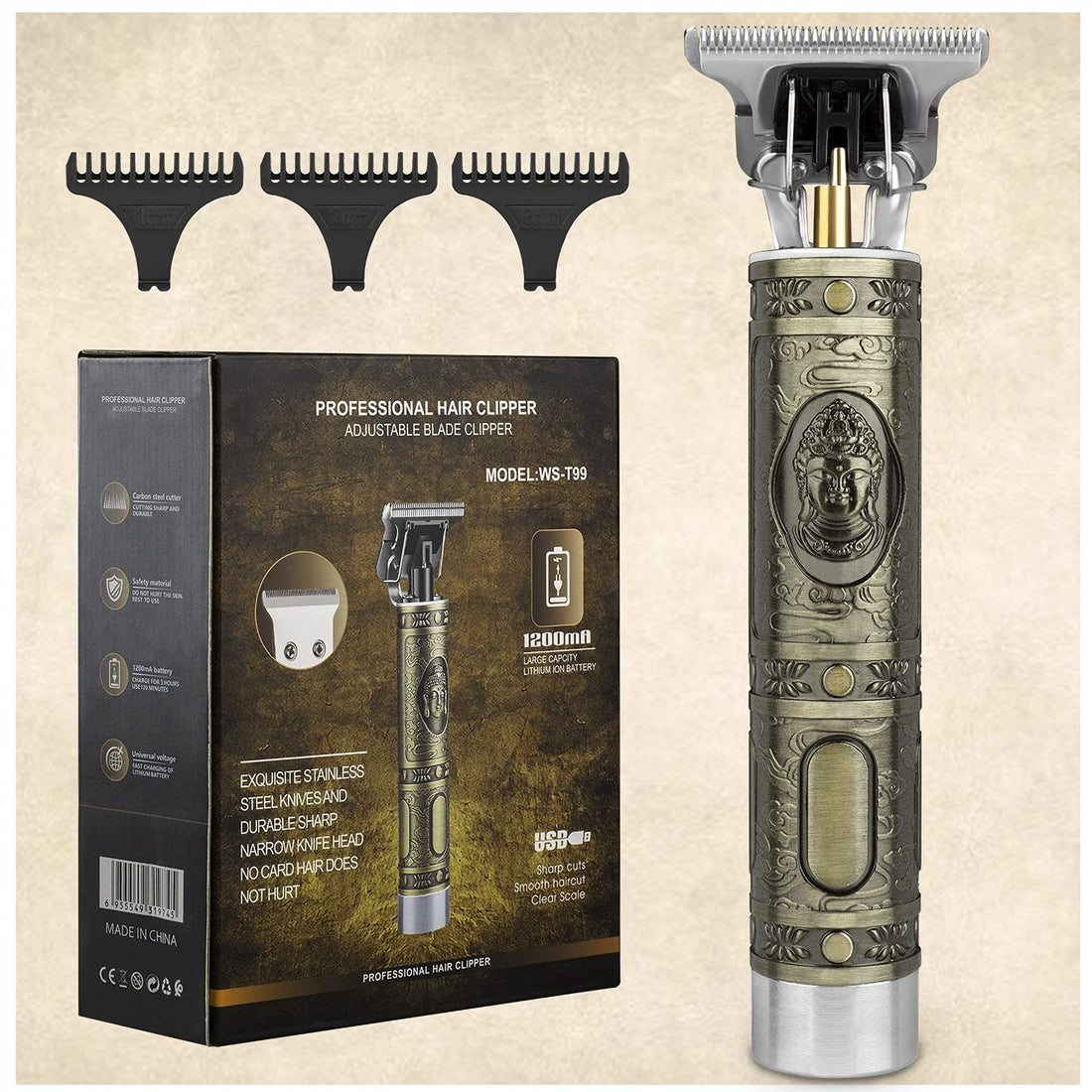 Professional hair clippers for men, pro li outline trimmer with cape,t blade zero gapped trimmer cordless haircut grooming kit 0mm baldheaded beard trimmer rechargeable electric shaver for barber home