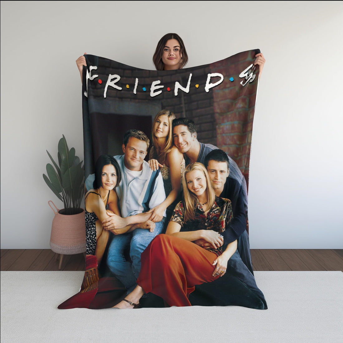 Ultra Soft Fleece Throw Blanket - Printed With Poster of Friends Series - 120x160 cm - Smooth Warm Material - Plush Fuzzy Cozy Warm Winter.