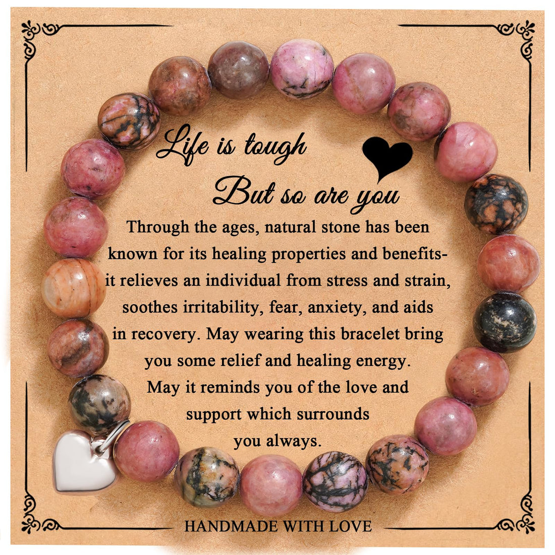 BABORI Bracelet for Women Anniversary Birthday Christmas Jewelry Gift for Women Protection Nature Stone Inspirational Bracelets for Mother Daughter Sister Friends