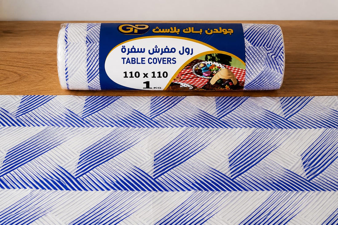 GOLDEN PACK PLAST Disposable Tablecloth Roll 1 kg -Tablecloth size110x110 cm
