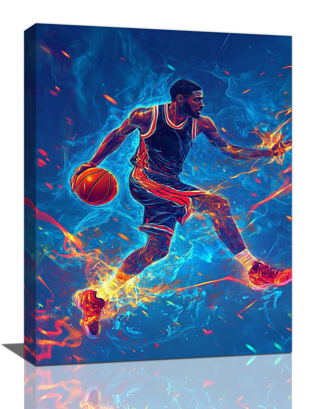 Snapjet Basketball Canvas Wall Art Basketball Player Pictures Wall Decor Sports Painting Prints Modern Artwork Decoration for Bathroom Bedroom Living Room Office 12"x16"
