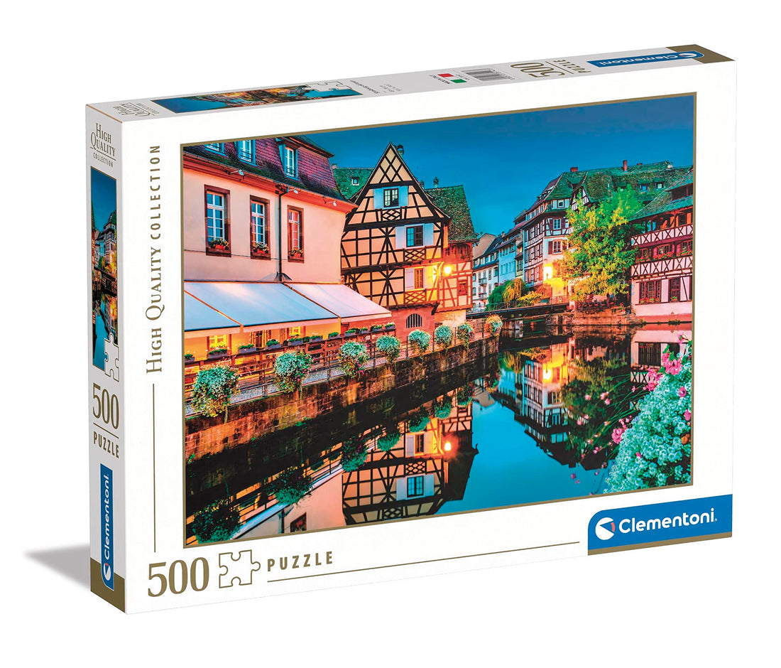 Clementoni Collection-Strasbourg Old Town-500 Piece Adult Jigsaw Puzzle, Made in Italy, Multicoloured, 35147