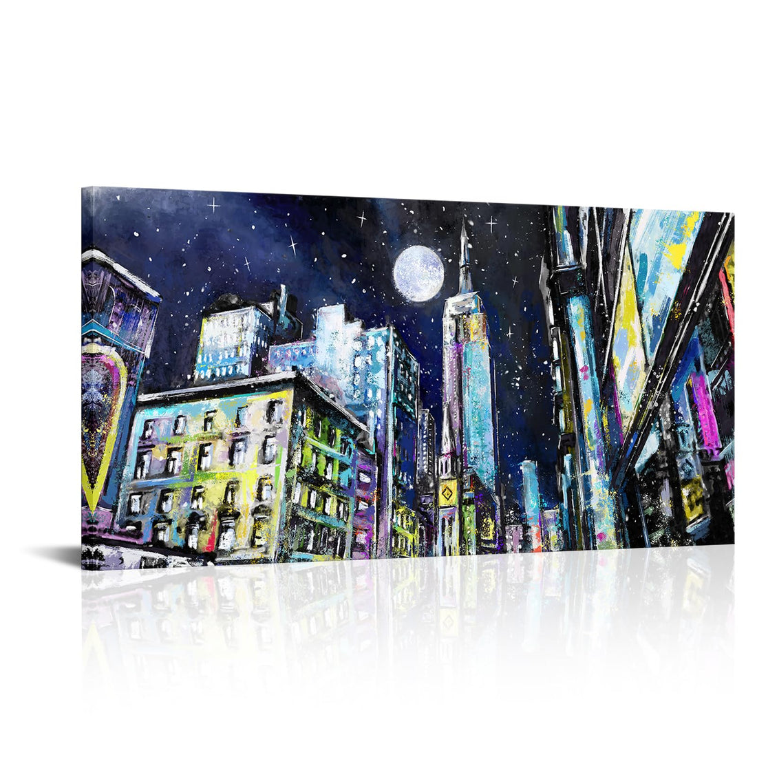 SkenoArt Cityscape Canvas Wall Art New York City Empire State Building Painting Wall Decor Canvas Poster Prints Wall Decor for Living Room Bedroom Bathroom Wall Decoration Ready to Hang