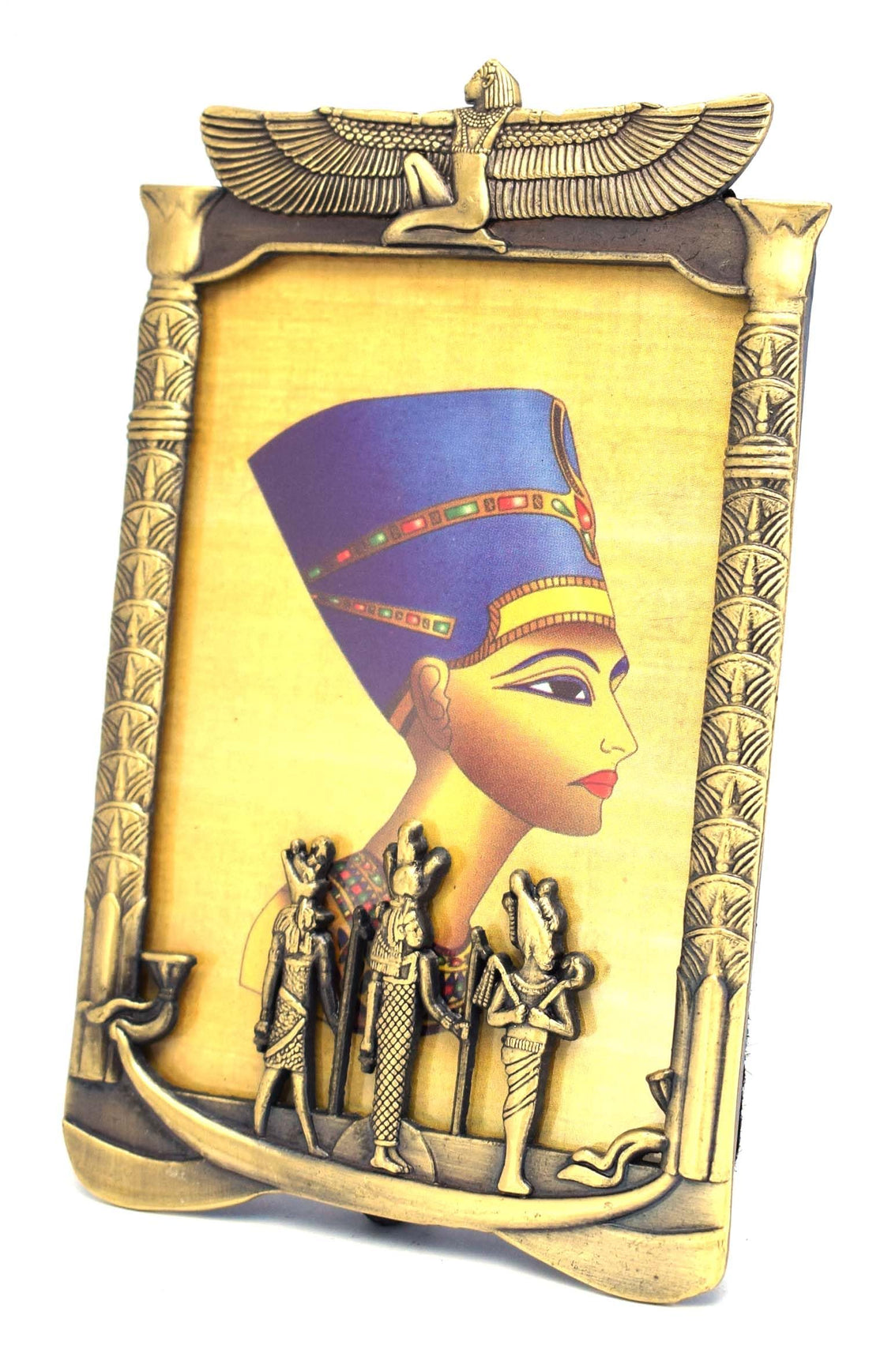 immatgar pharaonic Decorative Egyptian picture Frame portrait ancient Egyptian souvenirs gifts from Egypt Collectible (shape14 - Burnt Yellow)