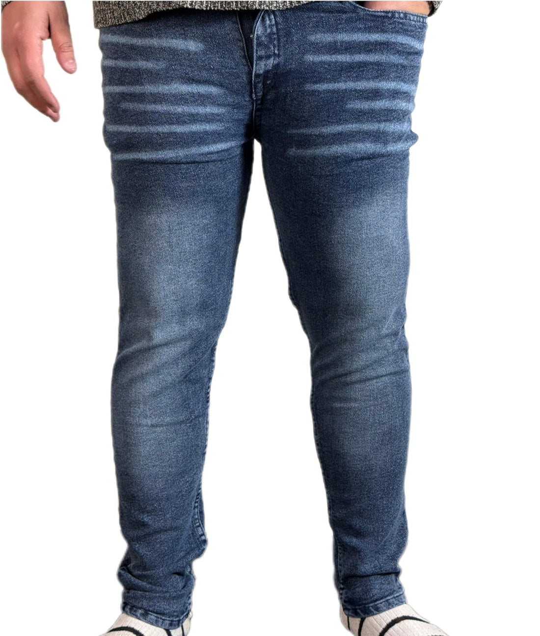 بنطلون جينز رجالي سليم فيت (Slim Fit) عصري بتصميم لممسات عالميه