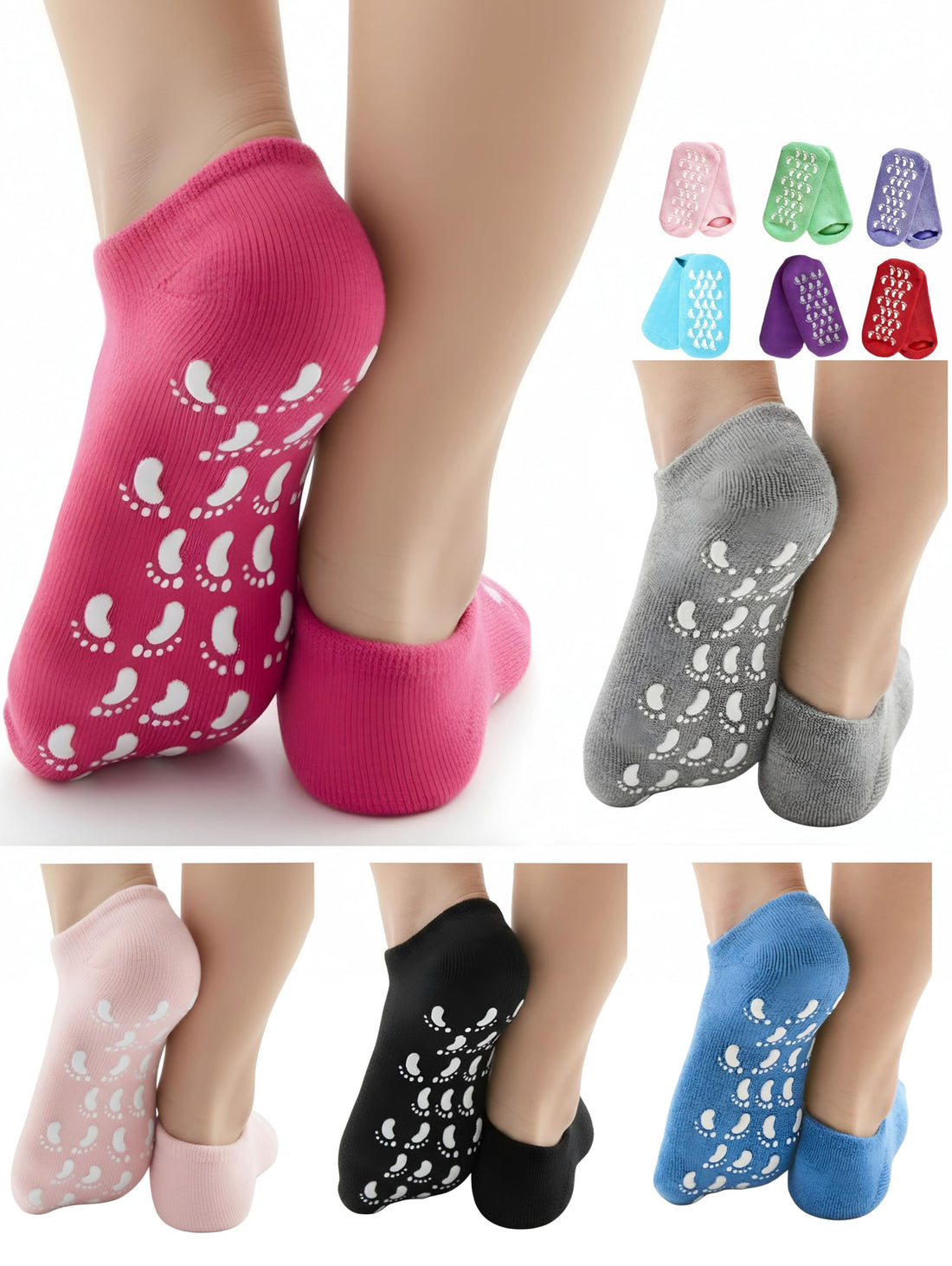 Moisturizing Silicone Foot Socks – Spa Gel Socks for Cracked Heel Treatment & Deep Moisturizing for Dry Feet – Soft & Flexible, Anti-Slip, One Size Fits All (Black) (Black)
