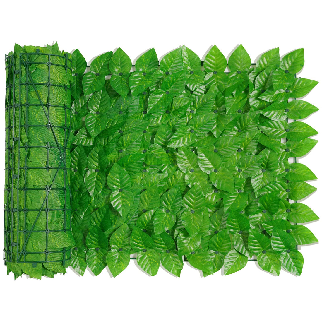 FENCE PANEL, Artificial Leaf Privacy Fence Screen, Green Leaf Hedge Screening, 0.5x3m, Plastic, for Garden, Balcony Decoration