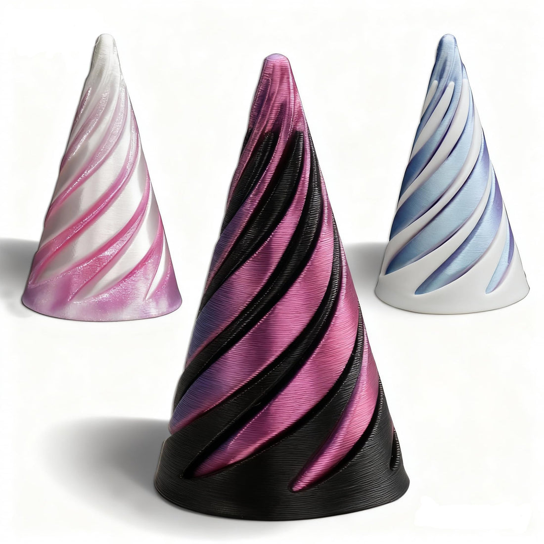 3 Pcs 3D Printed Spiral Fidget Toy, Impossible 3D Printed Spiral Fidget Toy, Spiral Pyramid Fidget for Desk Decor Souvenir Gift