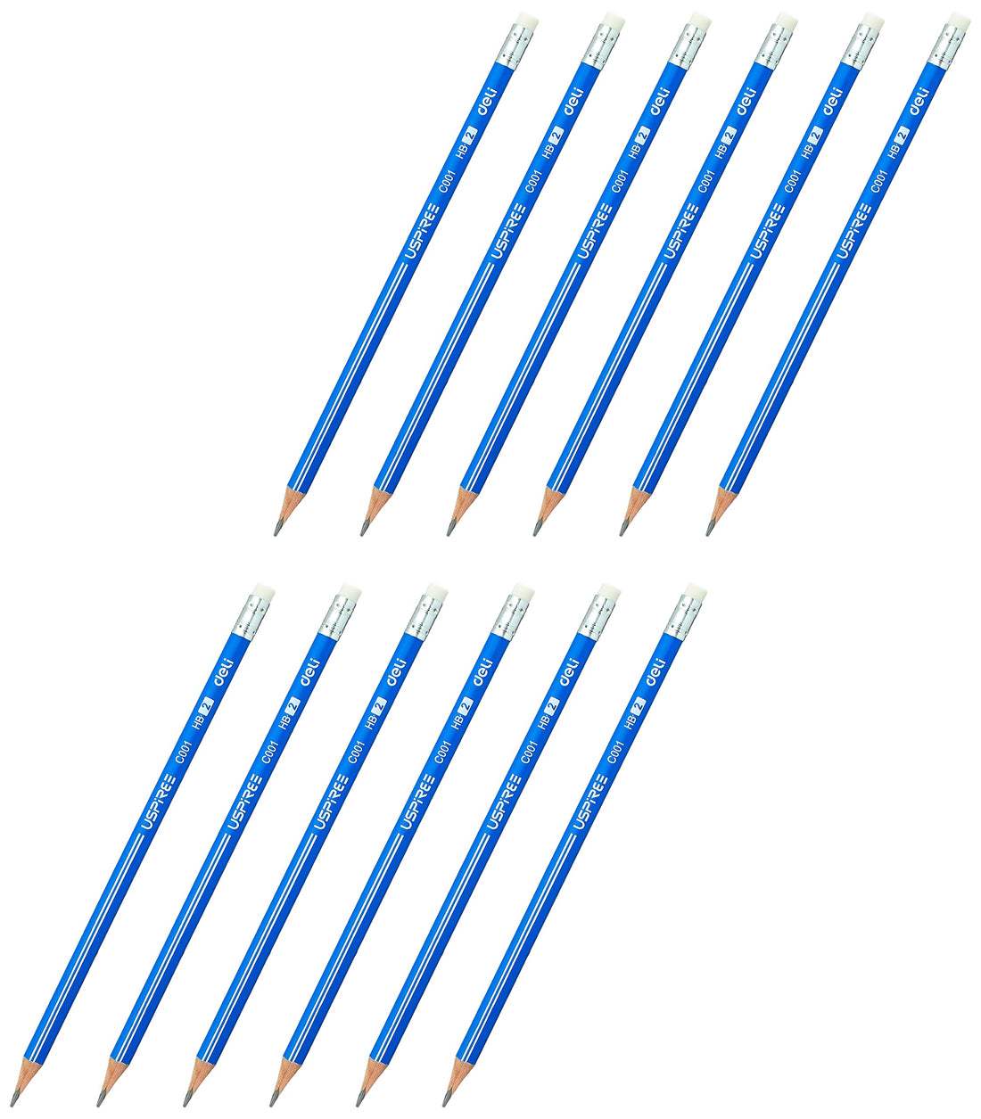 Deli writing instrument graphite pencil c001-hb blue