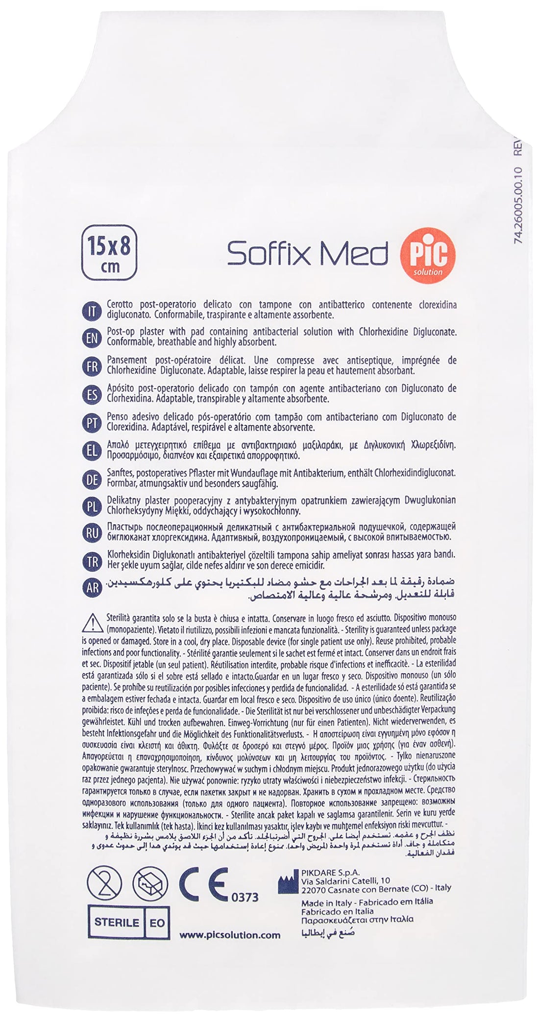 Pic Solution Cerotto Antibatterico Soffix Med 15x8 cm 5 Pezzi