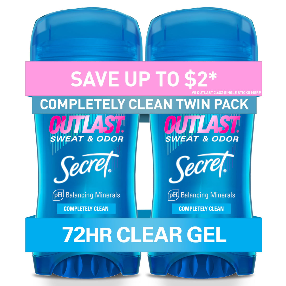 Secret Outlast Antiperspirant And Deodorant Clear Gel, Completely Clean, 2.7 Oz