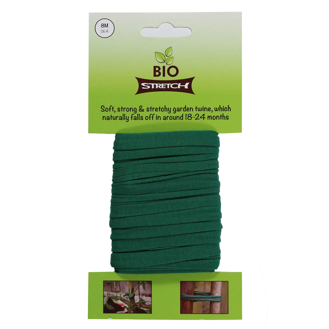 Soft Stretchy Garden Twine Non Twist Wire Plant Ties (Bio 8M Card)