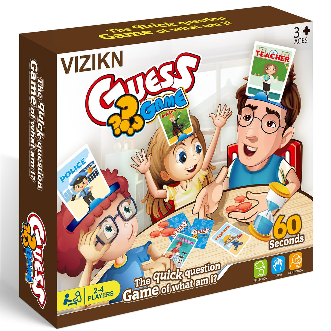 Headbands Game for Kids – Guessing Board Game to Boost Vocabulary, Critical Thinking, and Social Skills – Quick Question Family Game Night for 2–4 Players – Travel-Friendly Fun (Career Theme)