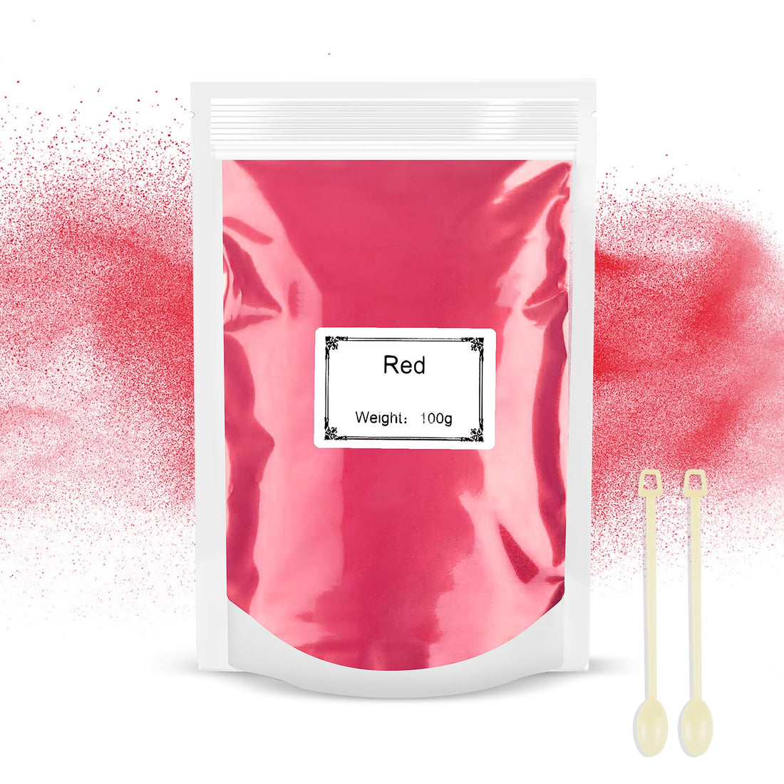 100g Mica Powder - Metallic Epoxy Resin Pigment and Dye for Soap, Slime, Bath Bombs, Candles, Jewelry Making (Red)