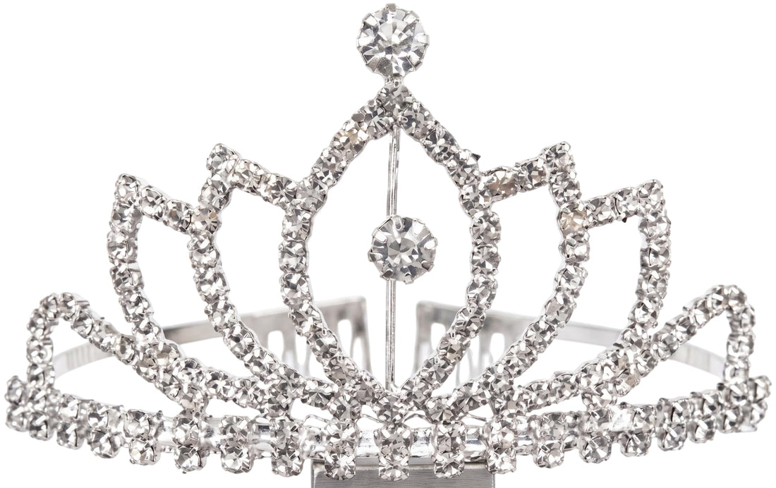 Silver Hair Tiara for Girls with Crystals - Fashion Accessory for Parties and Occasions Multi Shape Silver