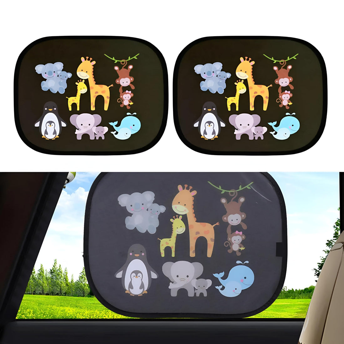 Car Sunshade - Protect Your Child with Premium Quality Car Window Shades Designed for Larger Cars, Which Block Over 97% of Harmful UV Rays for a Safer Journey. (2 Pack)