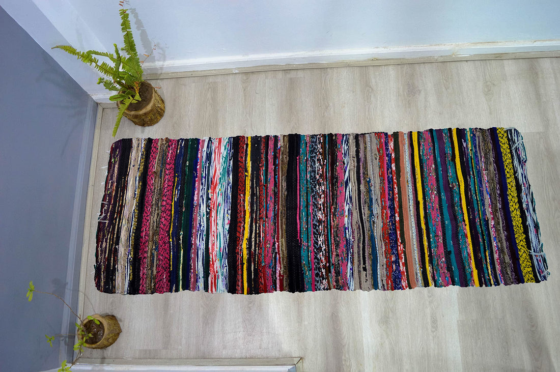 Egypt Antiques Carpet Kilim Hand Made Of 100% Natural Cotton Different Sizes Mix Colors (70X200)