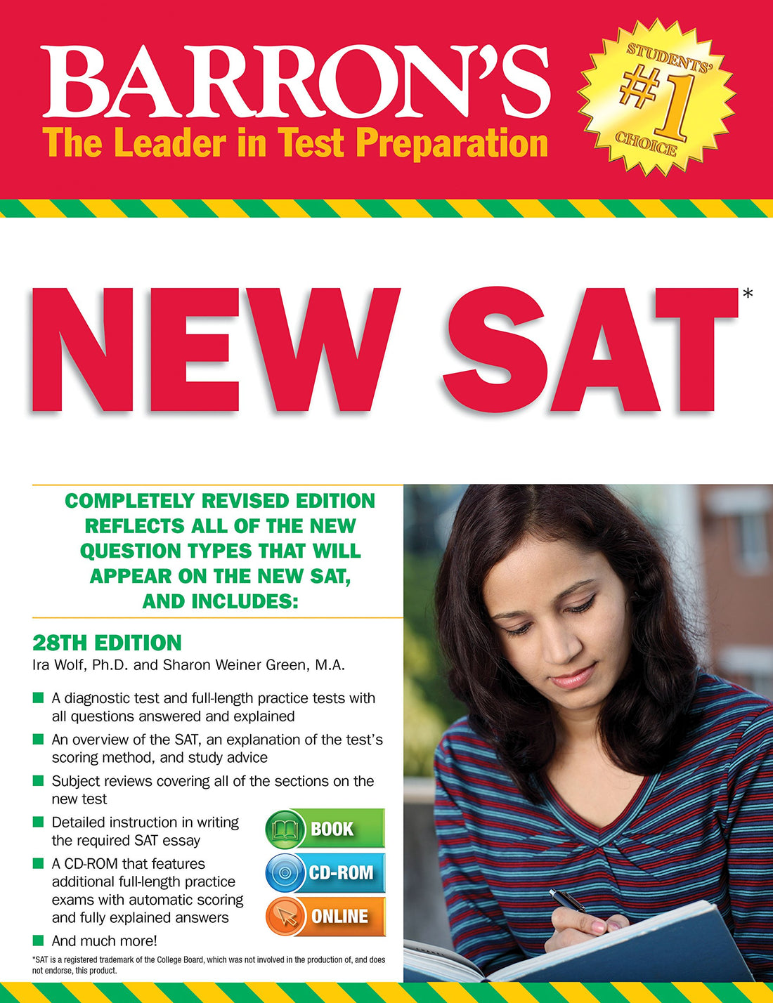 Barron's NEW SAT with CD-ROM, 28th Edition (Barron's Sat (Book & CD-Rom))