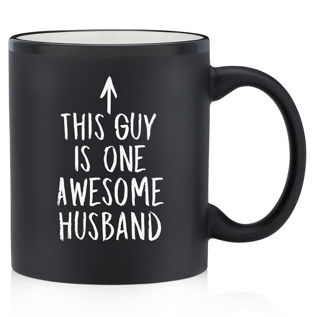 One Awesome Husband Funny Coffee Mug - Anniversary & Valentine's Day Gifts for Men, Him - Best Husband Gifts from Wife, Her, Wifey - Unique Birthday Present Idea - Fun & Cool Novelty Cup (Matte Black)