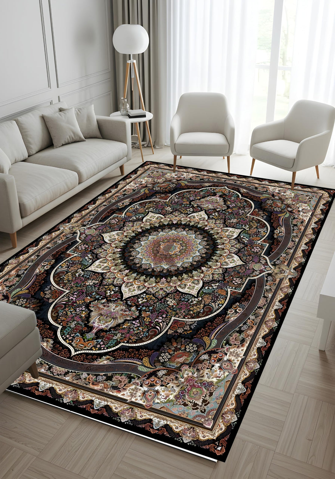 Area Rug Mat Modern Multicolor 3D Design 180 * 280 Cm Soft Touch Anti Slip For Bedroom Living Room Carpet Replacement Cover (Carpet98)
