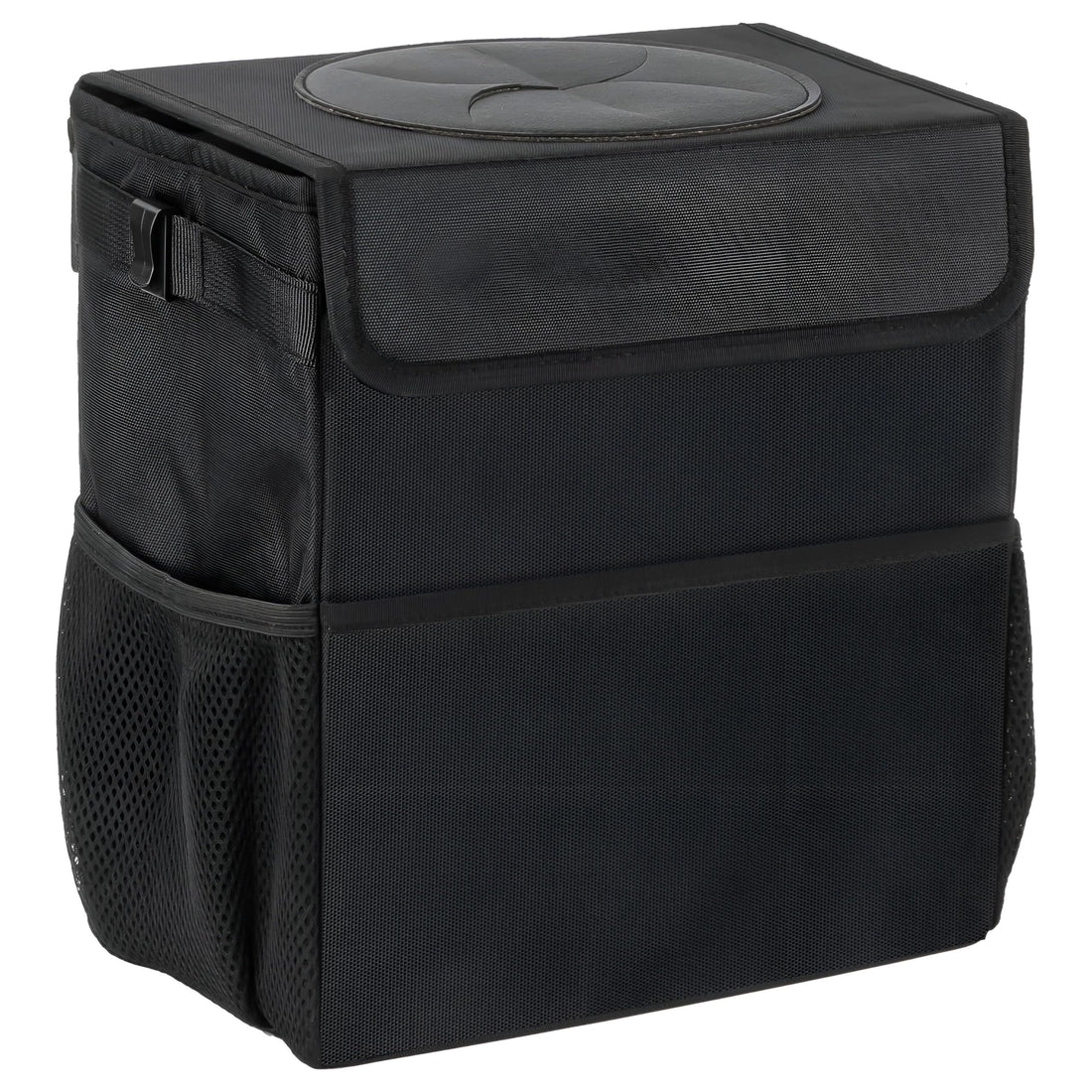 Roadside Clean Keeper - Two car trash bins with a lockable PVC cover and odor‑resistant seal, interior net bag, straps that clip to any seat belt loop, ideal for road trips and daily use.
