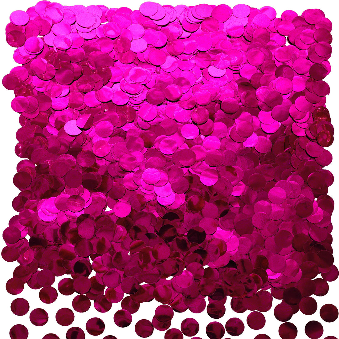 Hot Pink Foil Metallic Round Table Confetti - Circle Dots Mylar Scatter for Wedding, Bachelorette, Baby Shower, Girls Birthday Party Decorations, 60g