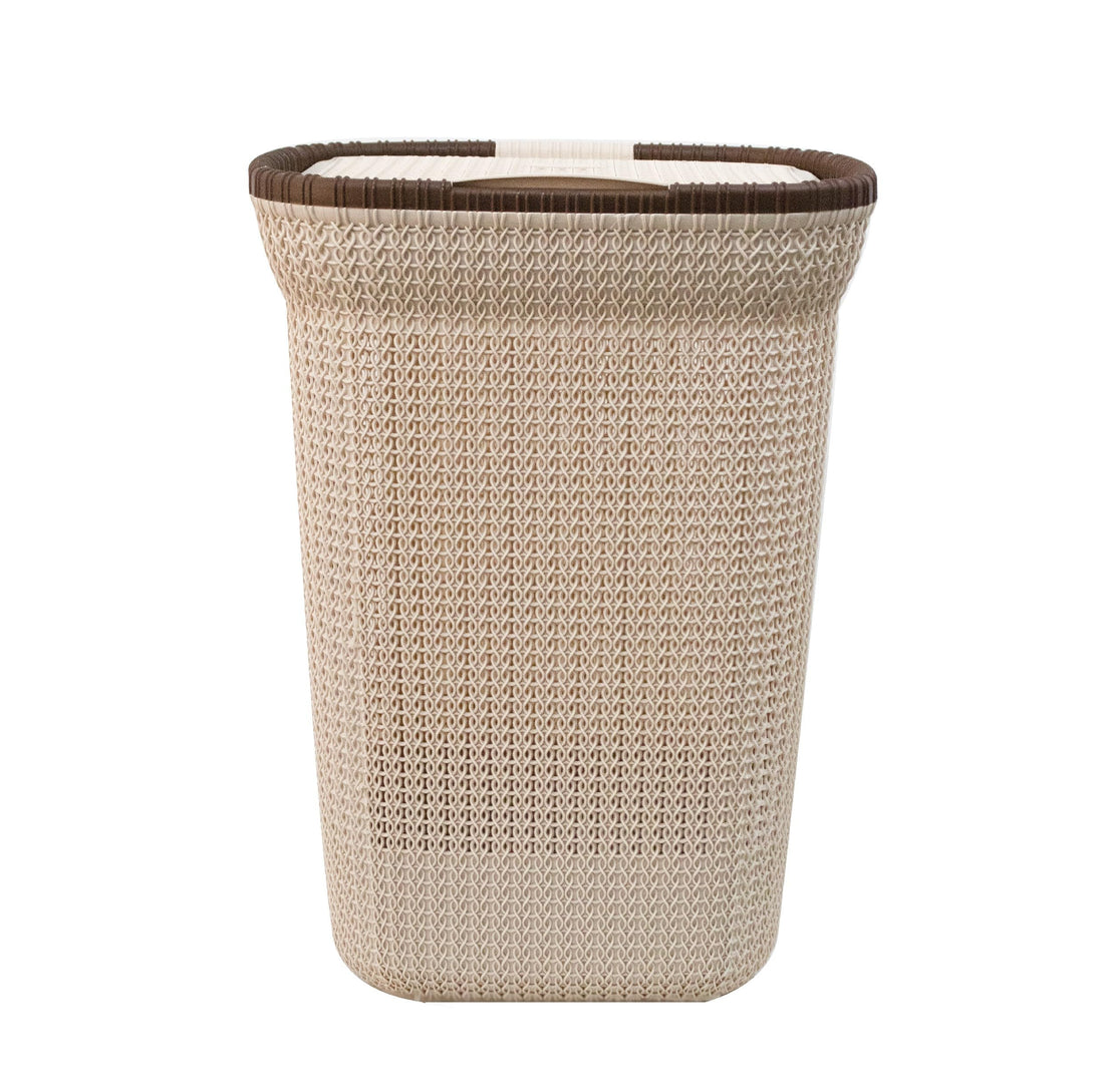 Aloneya Laundry Basket Net With Lid Beige