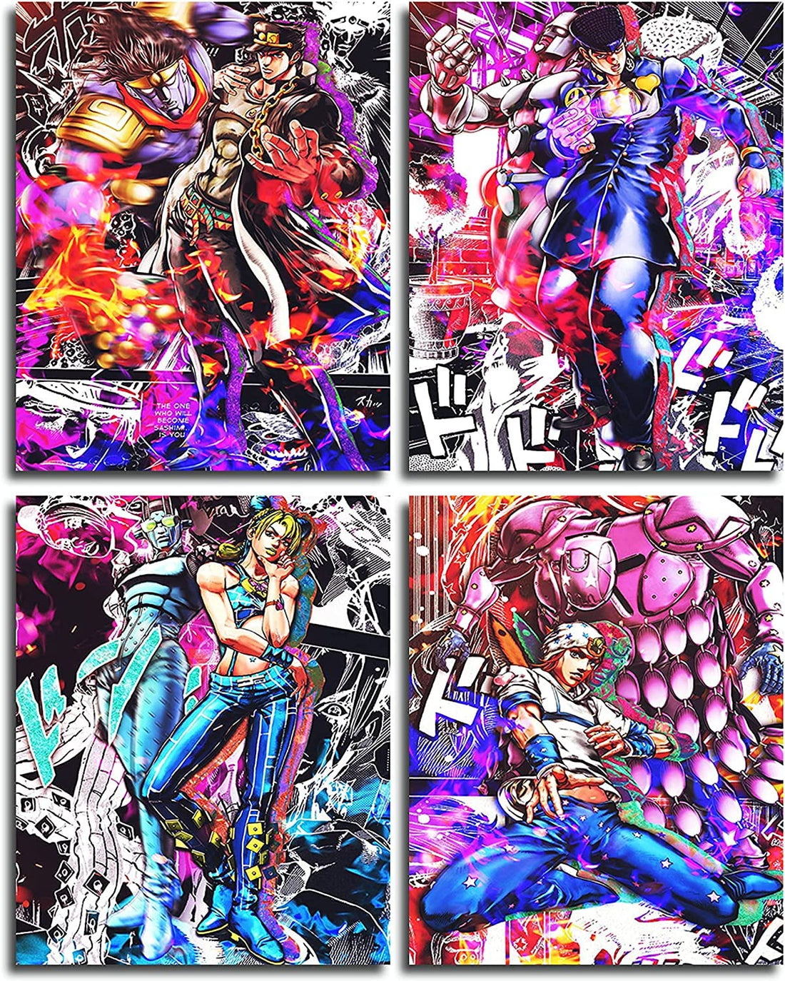 JoJo's Bizarre Adventure Poster Anime Wall Art, Unframed Manga Photo Prints Poster Pictures Artwork Uv Coated for Home Bedroom Living Room Decor, 8Inch x 10Inch UNFRAMED