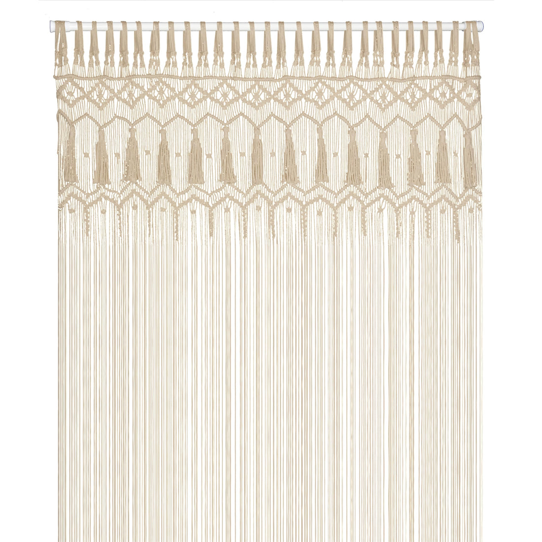 Cozyor Macrame Boho Curtain Door Curtain Window Curtain 132 x 200 cm as Room Divider Wall Hanging & Decoration Beige for Wedding Arch Wedding Living Room Balcony Handmade