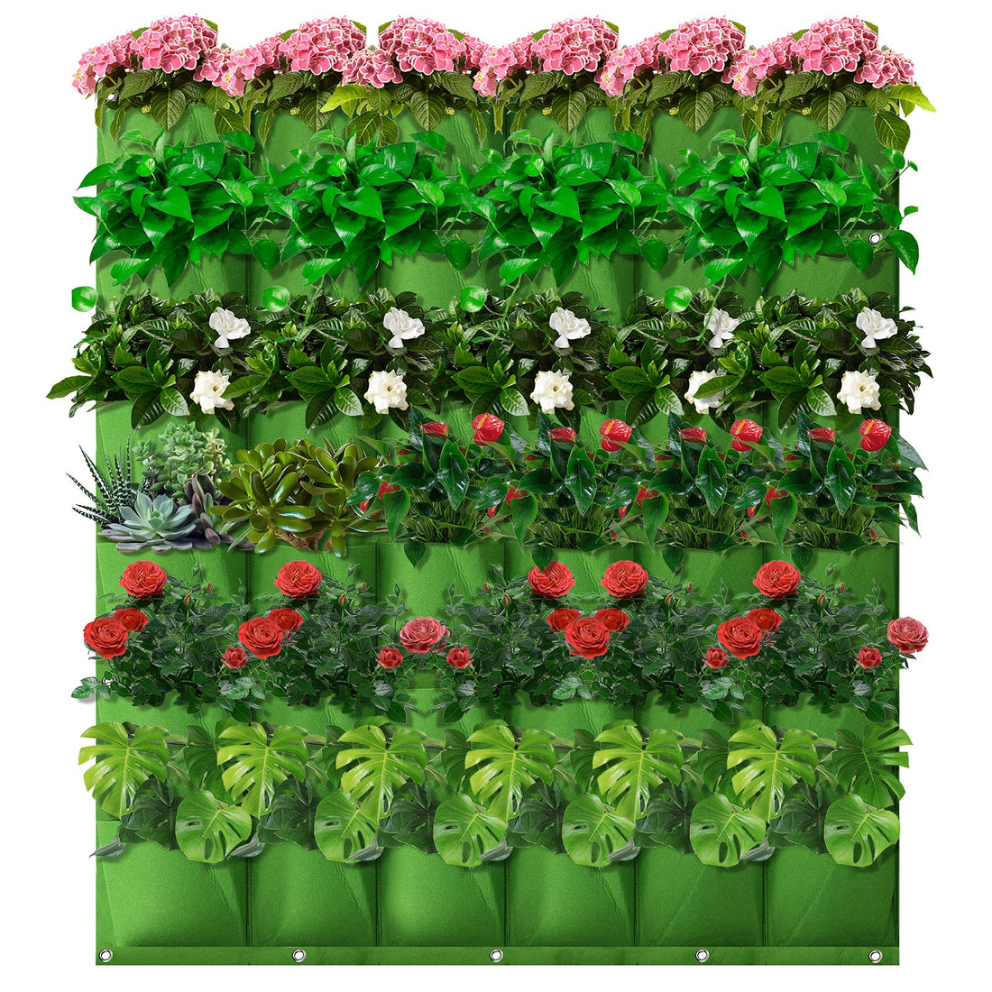 Vertical Wall Planting Bags,100*100CM 36 Pockets Wall Hanging Planter Outdoor Indoor Felt Wall Mounted Grow Bags Vertical Greening Flower Container for Yard Garden Vegetables Flowers Succulents