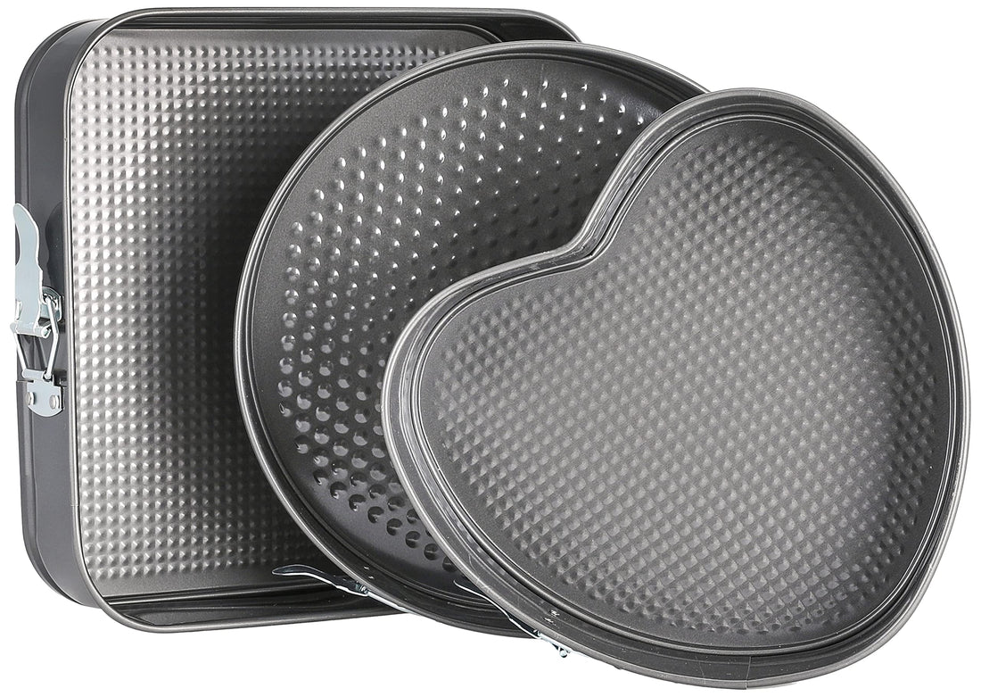 Generic Basic Cake Mold Set, 3 Round Pieces, Black