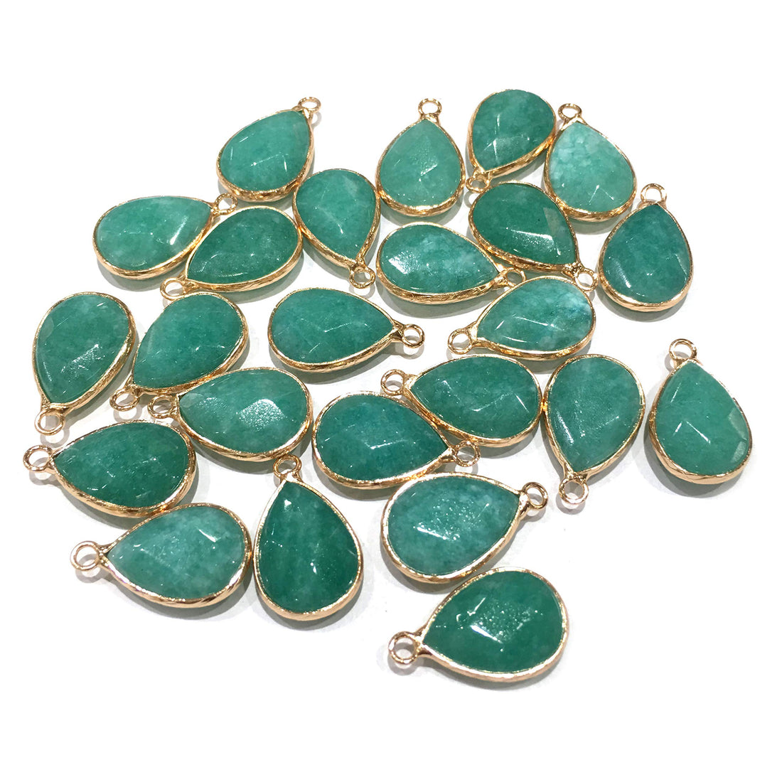 LE SKY Stone Pendants, Natural Faceted Gemstone Pendant 10 Pieces 14X22mm for Necklace Bracelet Jewelry Craft Making, Stone,