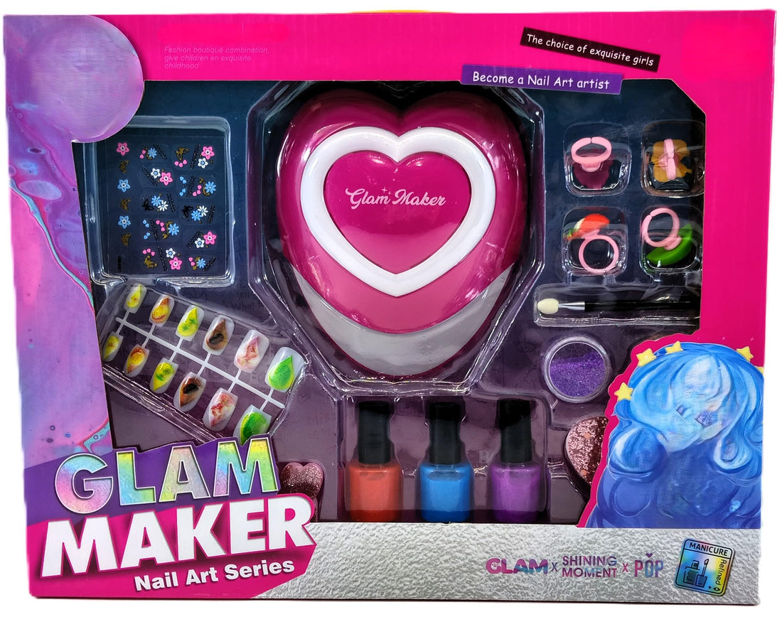 Nail Art Toy Set for Girls Ages 3-12, with Accessories, Plastic