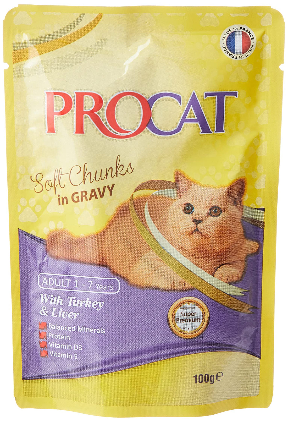 Procat Turkey and Liver Wet Food For Cats - 100 gm