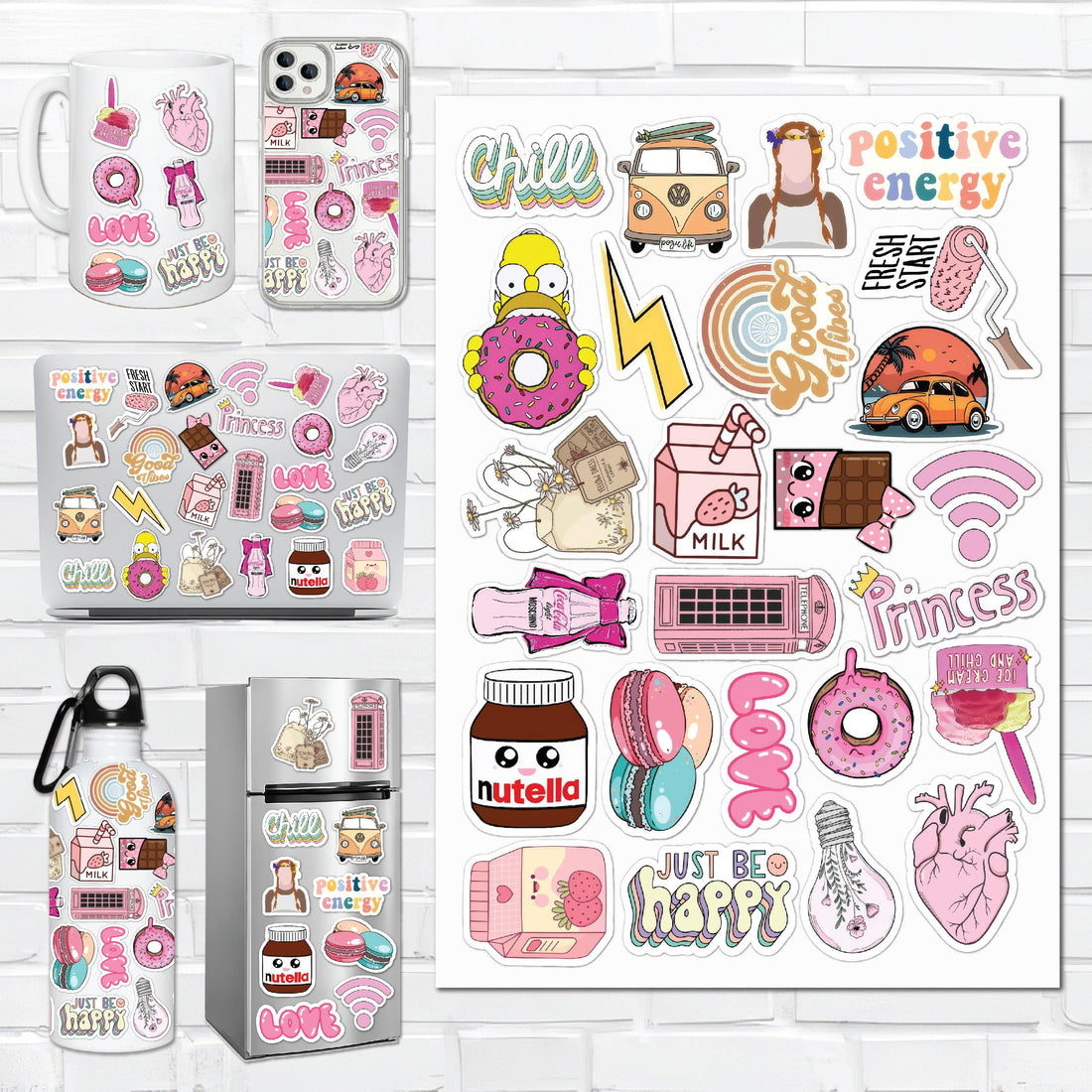 Laptop Sticker - 24Pcs Pinky Custom Shapes, Perfect for Personalizing Your Gear, Waterproof, Scratch And Heat Resistant Use For Laptops, Mugs, Mirrors, and Bottles, Laptop Vinyl Sticker Glossy