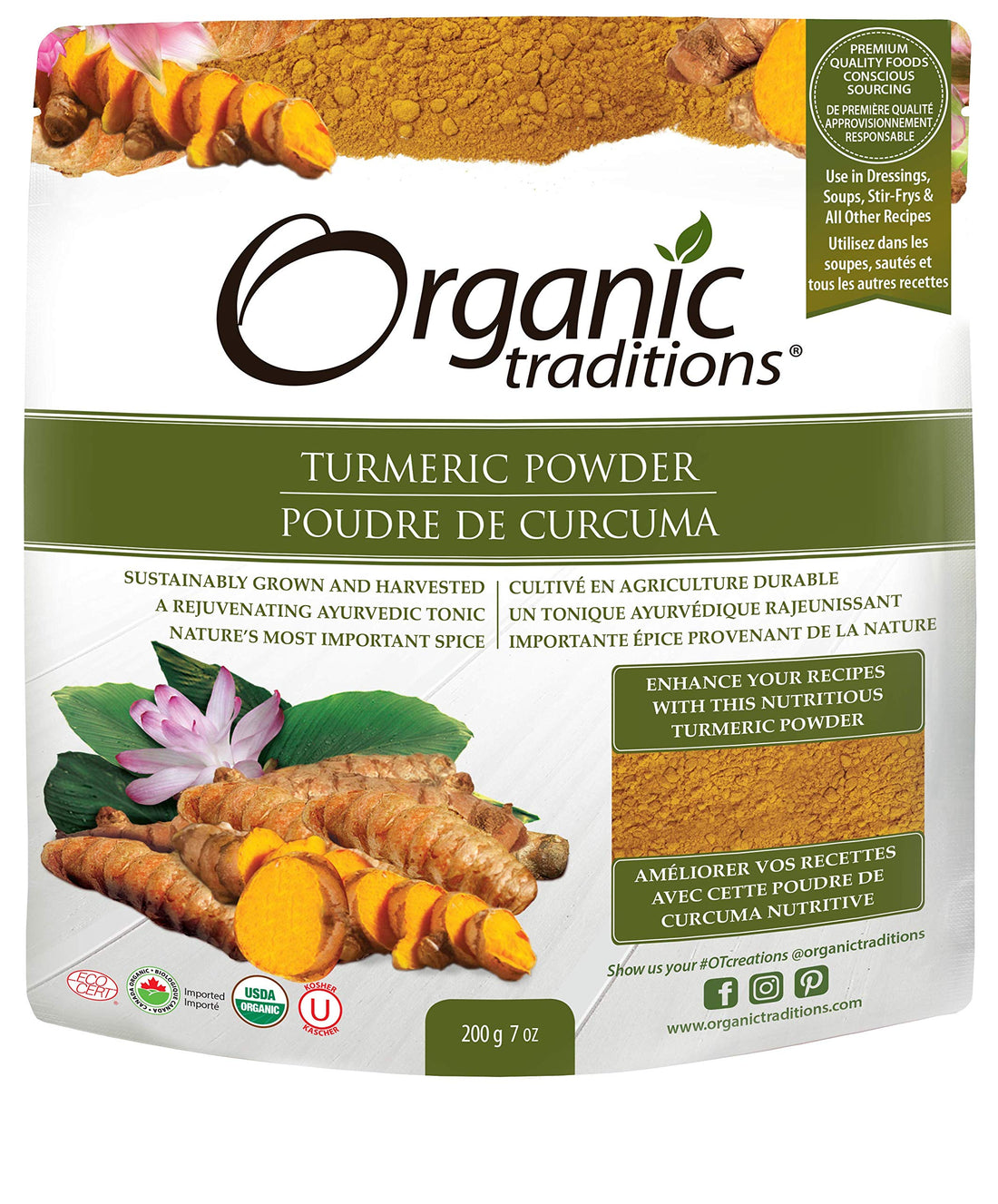 Organic Traditions Turmeric Powder, 200 gm