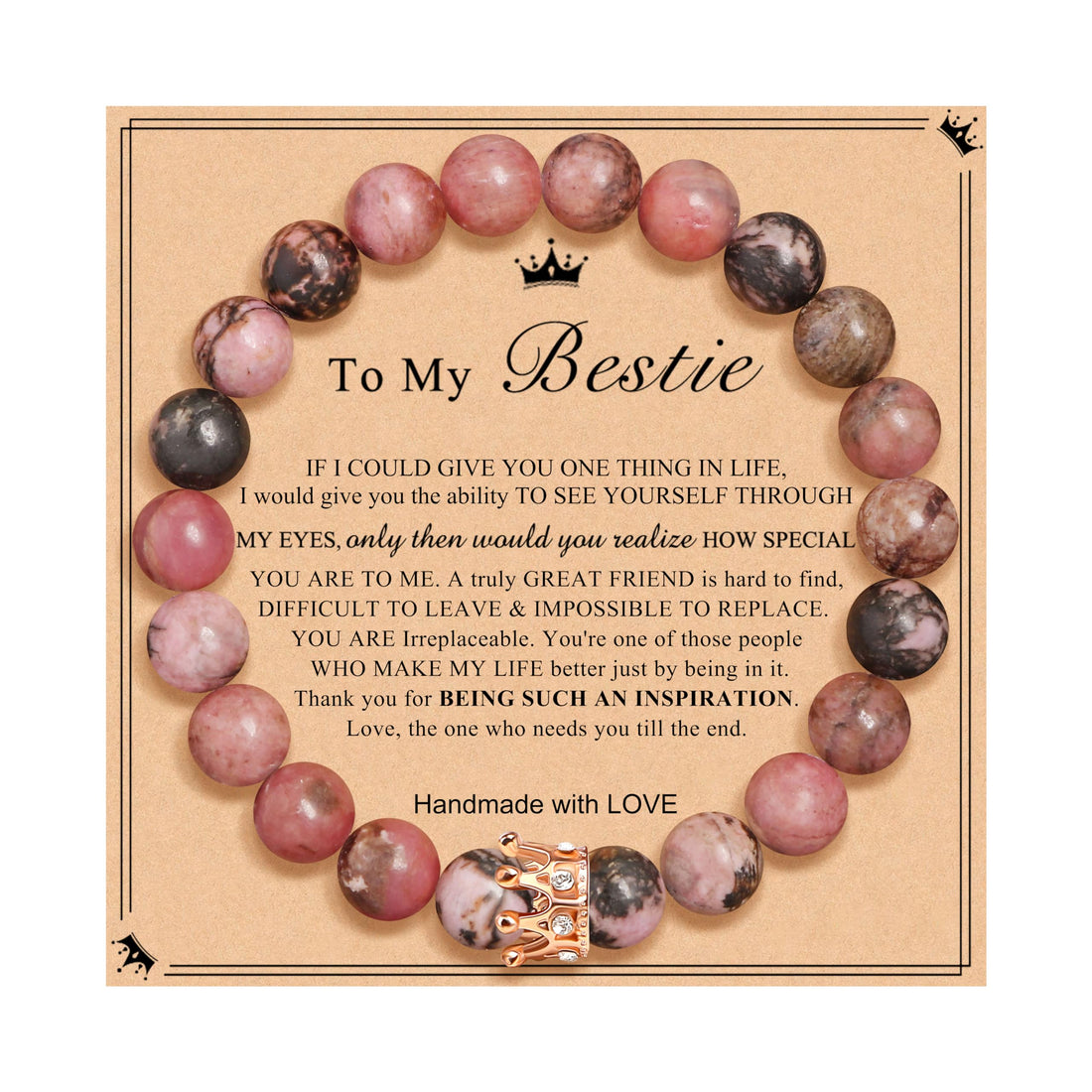 Woman Birthday Gifts Idea Friendship Gifts For Women Best Friends Besties Aunt Female Mom Daughter Granddaughter Gf Anniversary Christmas Valentines Day Graduation Healing Stone Crown Gifts For Her